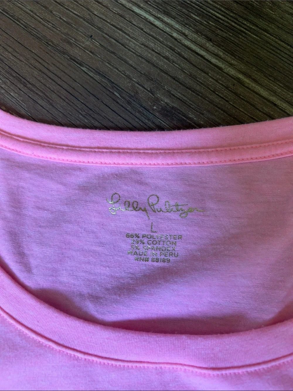 Lilly Pulitzer Pink Short-Sleeve Ruffle Sleeve Tee - Picture 2 of 2